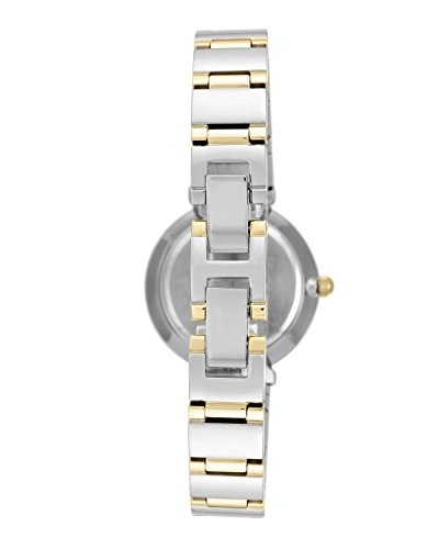 Anne Klein Women's AK/2435SVTT Diamond-Accented Two-Tone Bracelet Watch