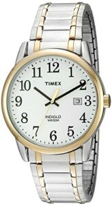timex men's tw2p81400 easy reader two-tone stainless steel expansion band watch