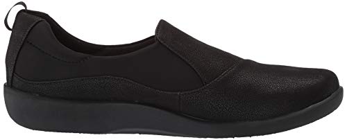 Clarks womens Sillian Paz Slip On Loafer, Black Synthetic Nubuck, 8.5 US