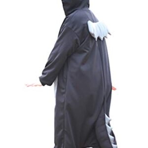 Lifeye Men Women Black Dragon Pajamas Animal Cosplay Costume With Horns Black Size XL