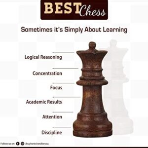 BCBESTCHESS Set, Premium Quality, Handcrafted Rosewood Unique Chess Board Set, Foldable Secure Storage for Magnetic Pieces with Extra Queens, Chess Set for Kids and Adults, Brown(12x12 Inches)