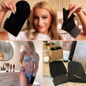 Self Tanning Bundle - Sunless Tanning Lotion Best Sellers with Self Tanning Mitt, Exfoliating Glove and Face Tanner Mitt, Best Self Tanner for Face and Body Kit for Streak Free, Sunless Tanner Results