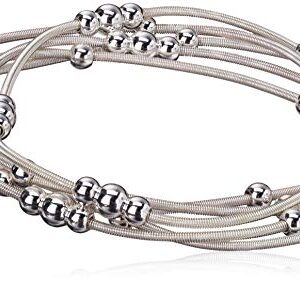 NINE WEST Women's Ignite The Night Silvertone 5 Row Stretch Bracelet