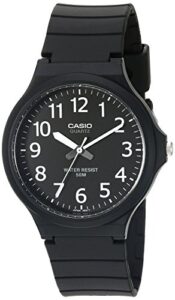 casio men's mw240-1bv easy to read analog display quartz black watch
