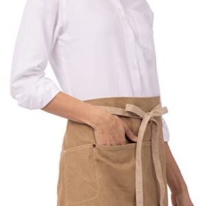 Chef Works Unisex Austin Half Bistro Apron, Natural, One Size