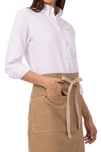 Chef Works Unisex Austin Half Bistro Apron, Natural, One Size