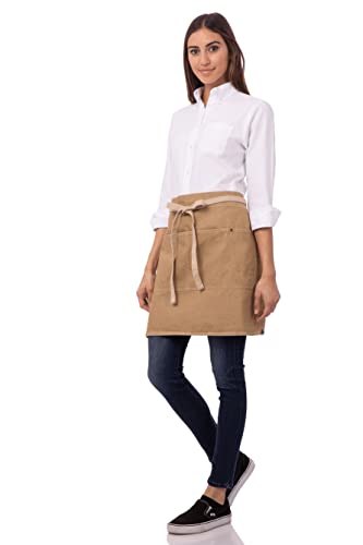 Chef Works Unisex Austin Half Bistro Apron, Natural, One Size