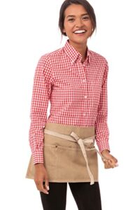 chef works unisex austin waist apron, natural, one size