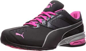 puma women's tazon 6 wn's fm cross-trainer shoe, black silver/beetroot purple, 8 m us