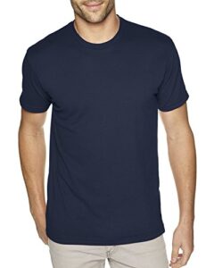 next level men's premium baby rib collar t-shirt, midnight navy, medium