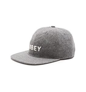 Obey Men's Afton Wool 6 Panel Cap, Heather Grey, One Size