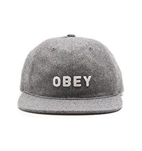 Obey Men's Afton Wool 6 Panel Cap, Heather Grey, One Size