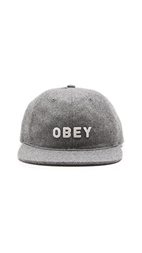 Obey Men's Afton Wool 6 Panel Cap, Heather Grey, One Size