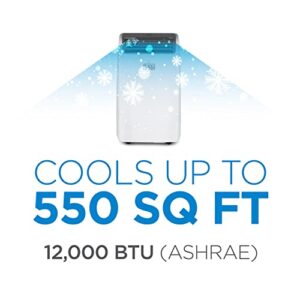 BLACK+DECKER 12,000 BTU Portable Air Conditioner up to 550 Sq. with Remote Control, White