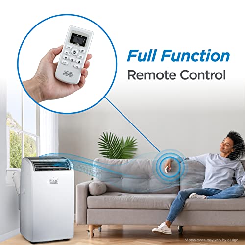 BLACK+DECKER 12,000 BTU Portable Air Conditioner up to 550 Sq. with Remote Control, White