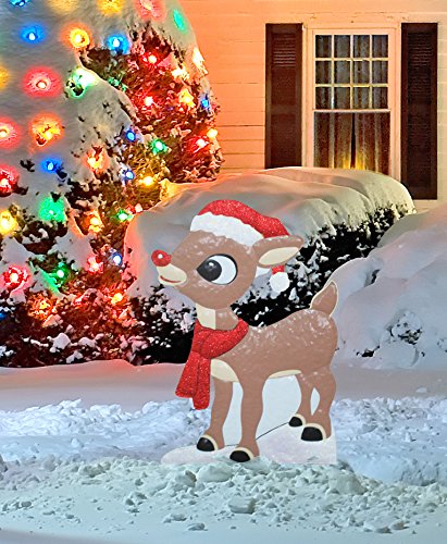 ProductWorks Rudolph The Red-Nosed Reindeer Decorative Christmas Metal Rudolph, 24"