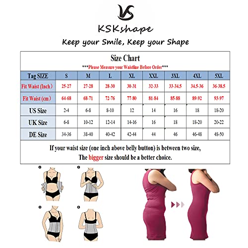 KSKshape Waist Tummy Trainer Body Shaper Corset Girdle Cincher Black