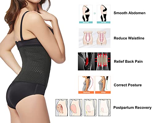 KSKshape Waist Tummy Trainer Body Shaper Corset Girdle Cincher Black