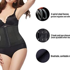 KSKshape Waist Tummy Trainer Body Shaper Corset Girdle Cincher Black