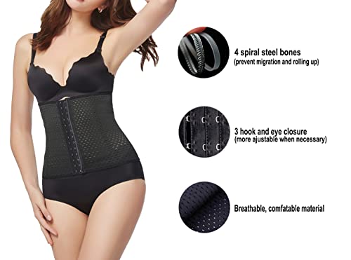 KSKshape Waist Tummy Trainer Body Shaper Corset Girdle Cincher Black