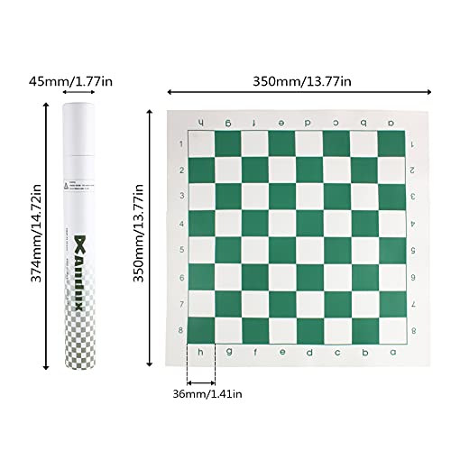 Andux Chess Game Rollable Chessboard XQQP-01 (Green,35x35cm)