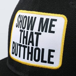 Show Me The Butthole Trucker Hat for Men Women Black Funny Hat Pride Lesbian Gay Baseball Cap