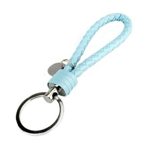 ocharzy key chains handwoven leather keychain simple car key chain accessories keychain gift for men and women father‘s day (pack of 1, sky blue)