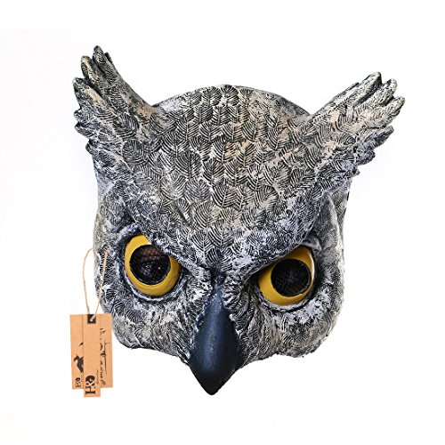 YU FENG Half Face Owl Mask Halloween Masquerade Stage Performance Decorative Cosplay Costume Latex Animal Head Mask Props