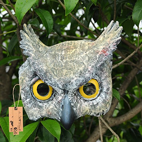 YU FENG Half Face Owl Mask Halloween Masquerade Stage Performance Decorative Cosplay Costume Latex Animal Head Mask Props