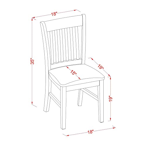 East West Furniture Oxford 3 Piece Kitchen Table & Chairs Set Contains a Square Room Table and 2 Linen Fabric Upholstered Dining Chairs, 36x36 Inch, Oak