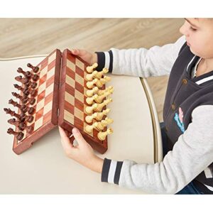 KIDAMI Magnetic Travel Chess Set 12 Inches Folding Chess Board with 2 Portable Bags for Pieces Storage, Gift for Kids Adults Chess Lovers and Learners