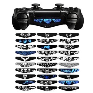 extremerate 30 pcs/set personized controller light bar decal for ps4 remote skins, game accessories led cover sticker for ps4 slim pro controller
