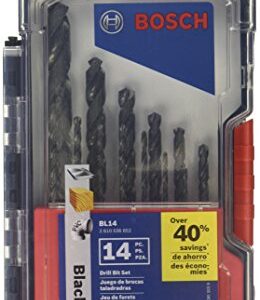 BOSCH BL14 14-Piece Black Oxide Metal Drill Bit Set