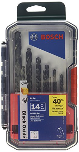 BOSCH BL14 14-Piece Black Oxide Metal Drill Bit Set