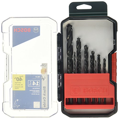 BOSCH BL14 14-Piece Black Oxide Metal Drill Bit Set