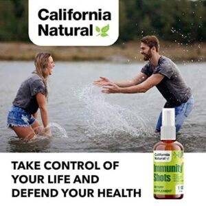 California Natural Immunity Shots 1oz Spray Opti-Zinc, Organic Ginger Root, Oregano Oil - Potent & Pure Immune System Booster - Immune System Support - 1oz