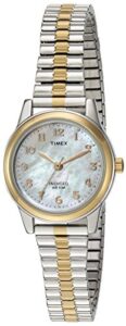 timex women's tw2p67200 essex avenue two-tone extra long stainless steel expansion band watch