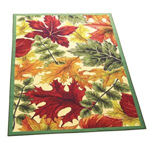 collections etc colorful autumn leaves rug, skid resistant, 48" x 72"