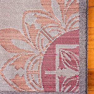 Unique Loom Outdoor Modern Collection Area Rug - Chicago (6' 1" x 9' Rectangle, Brown/ Orange)