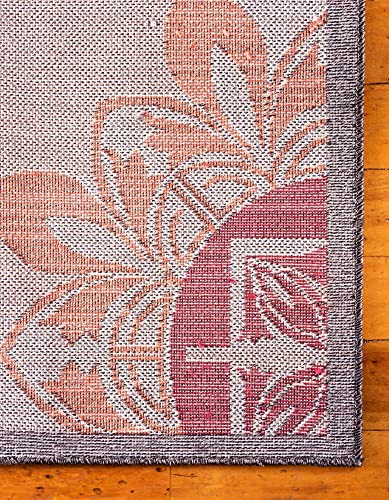 Unique Loom Outdoor Modern Collection Area Rug - Chicago (6' 1" x 9' Rectangle, Brown/ Orange)