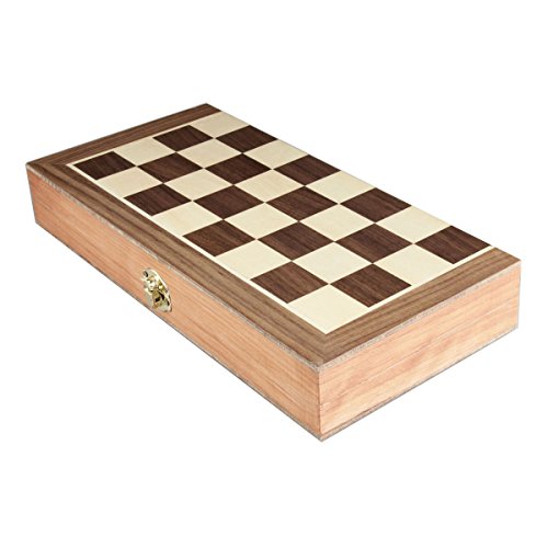 Amerous Chess Set, 12"x12" Folding Wooden Standard Travel International Chess Board Game Set with Magnetic Crafted Pieces