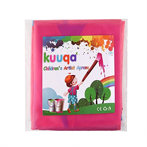 KUUQA Waterproof Art Smock, Kids Art Aprons Children's Art Smock Long Sleeve with 3 Roomy Pockets (Paints and Brushes not included)