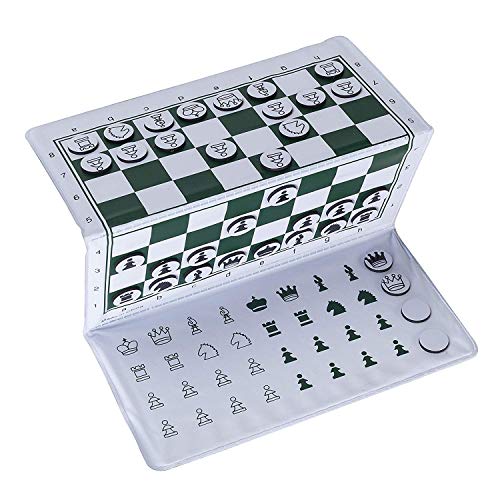 WE Games Magnetic Chess Set, Mini Travel Chess Board with Magnetic Pieces, Pocket Chess Set for On-the-Go Practice 2 Extra Queens and Blanks for Learning, Foldable Travel Chess Set for Adults and Kids