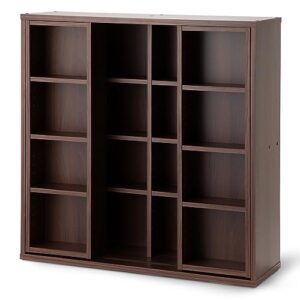 iris ohyama csd-9090 bookcase, large capacity, slim, stylish, toy, slide storage, width 35.4 x depth 11.5 x height 36.4 inches (90 x 29.2 x 92.2 cm), open rack, assembly required, walnut brown,