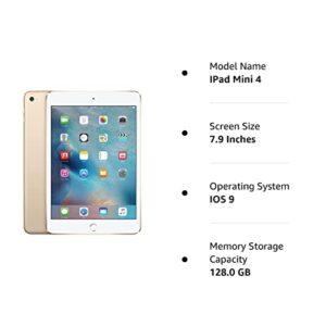 Apple iPad Mini 4, 128GB, Gold - WiFi (Renewed)