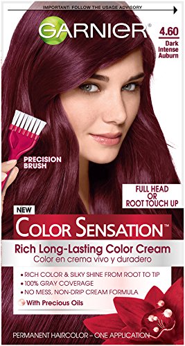 Garnier Color Sensation Hair Color Cream, 4.60 Cherry on Top (Dark Intense Auburn), (Pack of 3) (Packaging May Vary)