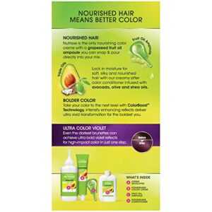 Garnier Nutrisse Ultra Color Nourishing Hair Color Creme, V2 Dark Intense Violet (Packaging May Vary), Pack of 1