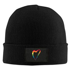 uglybee unisex rainbow love heart gay pride knitted wool beanie skull caps