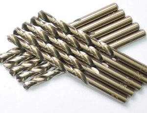drillforce (10 pcs) 17/64 in. x 4-1/8 in. hss cobalt drill bits, jobber length, straight shank, metal drill,ideal for drilling on mild steel, copper, aluminum, zinc alloy etc.
