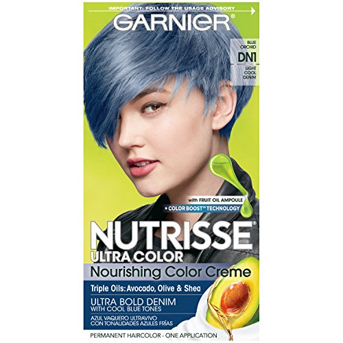 Garnier Nutrisse Ultra Color Nourishing Hair Color Creme, DN1 Light Cool Denim (Packaging May Vary), 1 Count